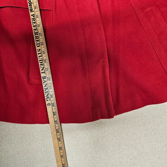 Ellen Tracy Red Coat Womens Size Small Wool Blend Vibrant Career Sophisticated - Picture 13 of 15